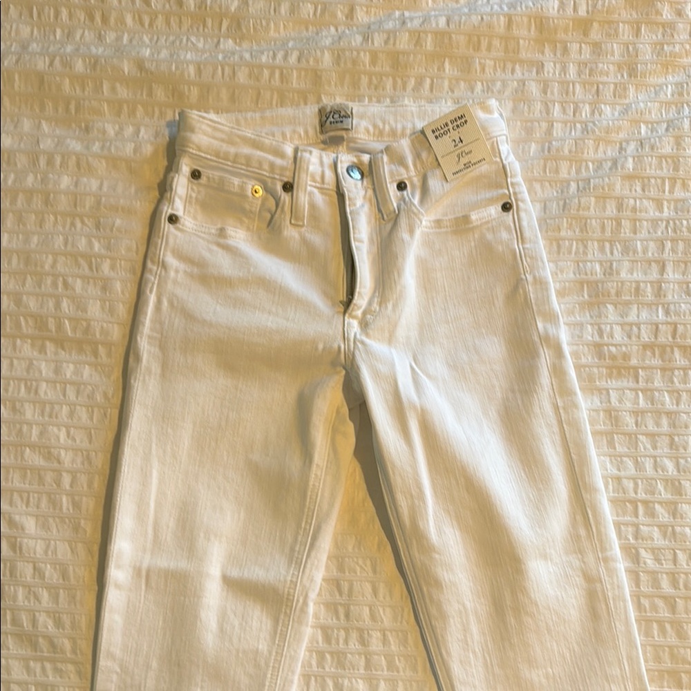 J. Crew High Rise White Jeans Classic Style